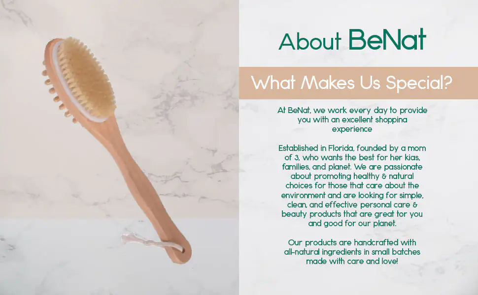 Eco-Friendly Long Handle Body Brush with Massage Bristles