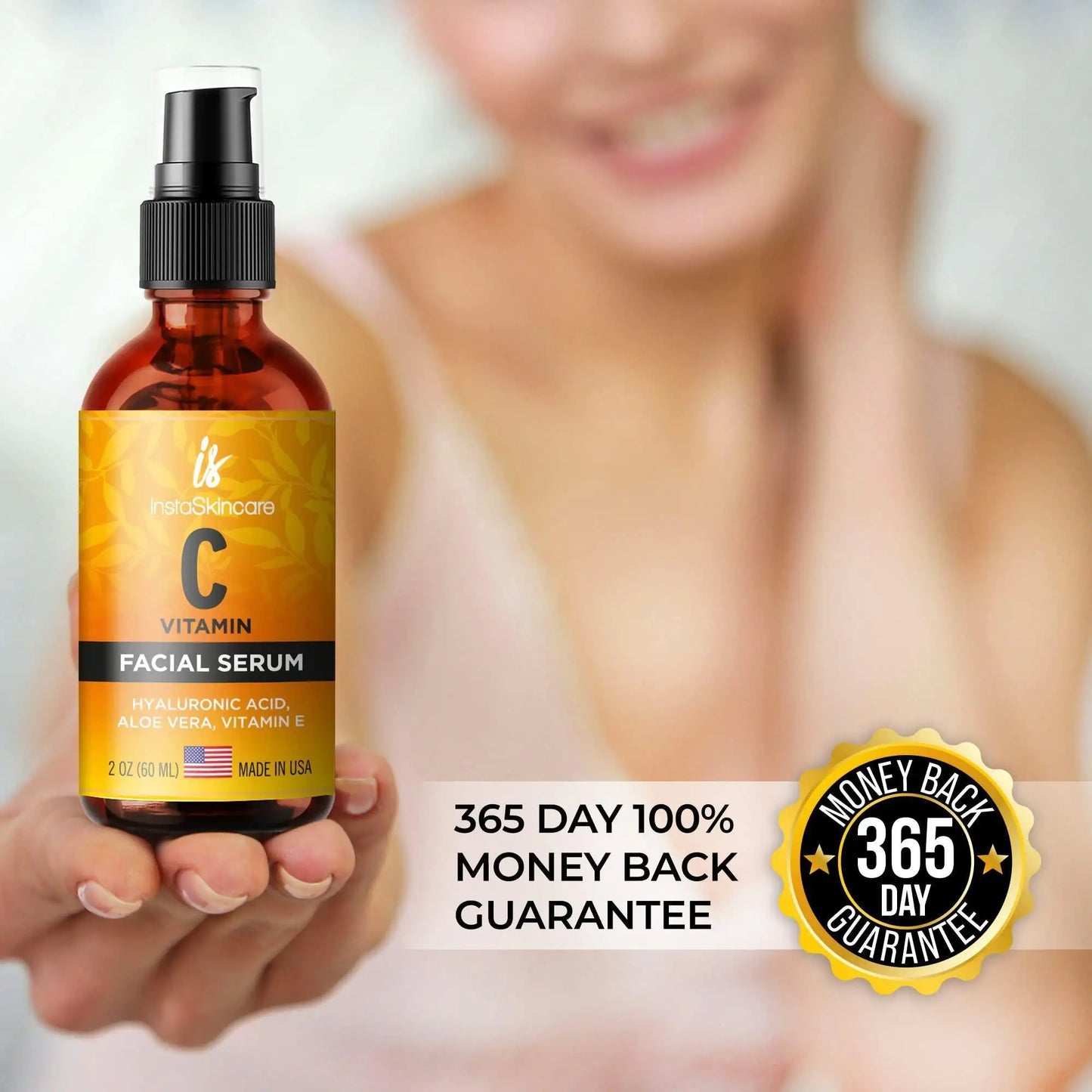 Vitamin C Serum for Face with Hyaluronic Acid Vitamin E Anti Aging Big Size 2 Oz