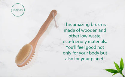 Eco-Friendly Long Handle Body Brush with Massage Bristles