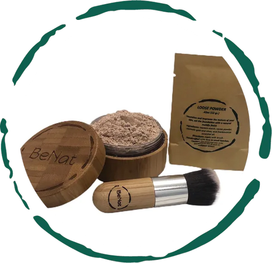 Natural Makeup Powder Kit with Reusable Bamboo Case