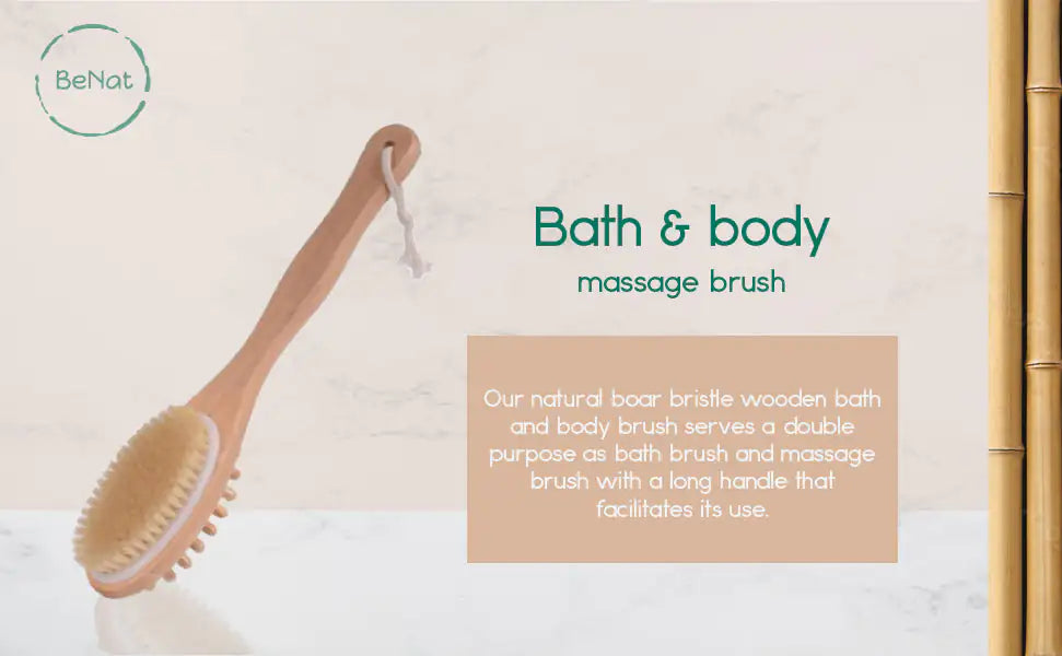 Eco-Friendly Long Handle Body Brush with Massage Bristles