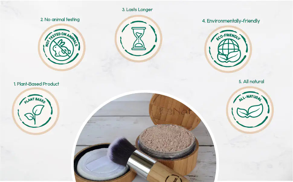 Natural Makeup Powder Kit with Reusable Bamboo Case