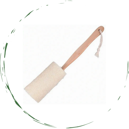 Natural Loofah Bath Brush w/Long Handle.